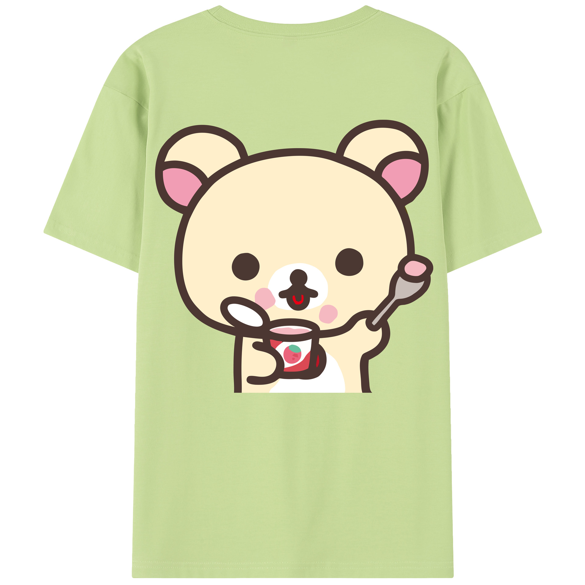 （画像用） リラックマ リラックマ キイロイトリ Rilakkuma Korilakkuma Kiiroitori 綿100％半袖Tシャツ（背面プリント）